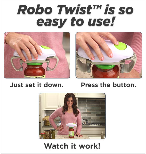 Robo Twist™ - The robotic jar opener that easily off the toughest lids